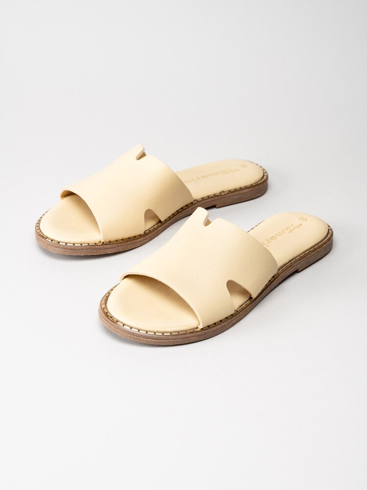 Tamaris - Gula slip in sandaler i skinn