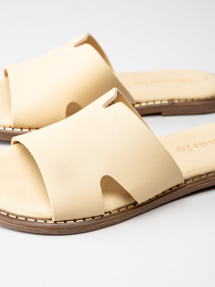 Tamaris - Gula slip in sandaler i skinn