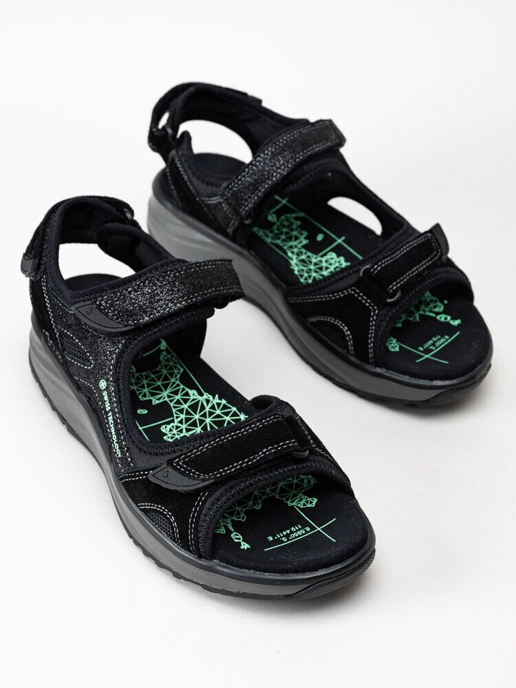 Joya - Komodo - Svarta sandaler i mocka-