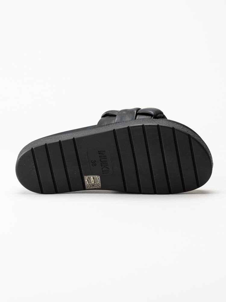 Inuikii - Braided leather - Svarta slip in sandaler i flätat skinn