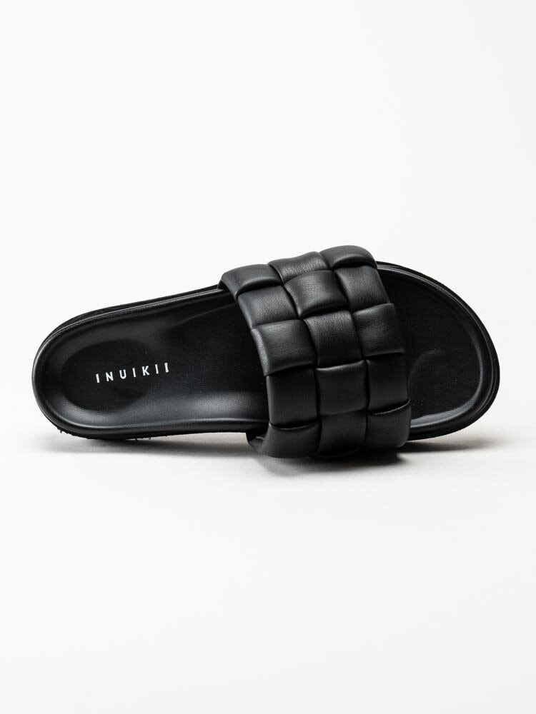Inuikii - Braided leather - Svarta slip in sandaler i flätat skinn