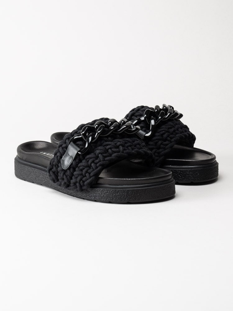 Inuikii - Woven Chain - Svarta slip in sandaler i textil
