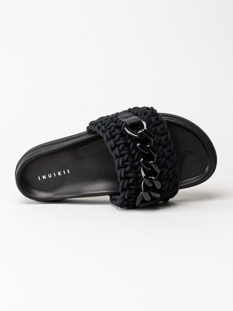 Inuikii - Woven Chain - Svarta slip in sandaler i textil