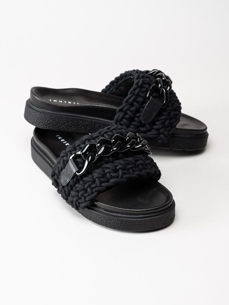 Inuikii - Woven Chain - Svarta slip in sandaler i textil