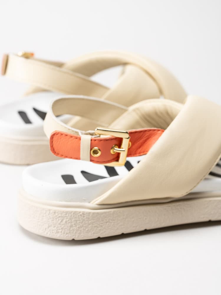 Inuikii - Crossed Print Inuikii - Beige sandaler i skinn