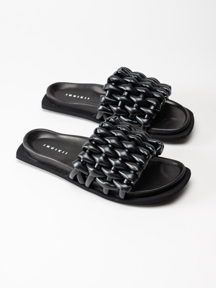 Inuikii - Braided Tube - Svarta slip in sandaler i skinn