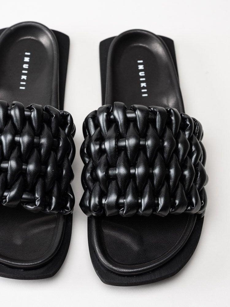 Inuikii - Braided Tube - Svarta slip in sandaler i skinn