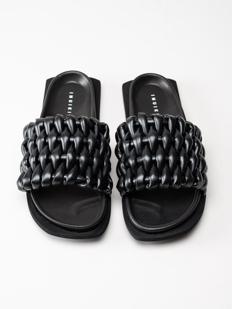 Inuikii - Braided Tube - Svarta slip in sandaler i skinn