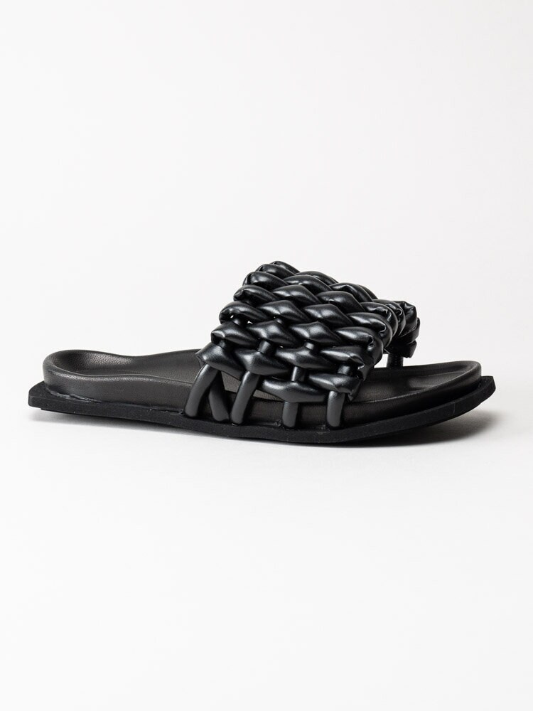 Inuikii - Braided Tube - Svarta slip in sandaler i skinn