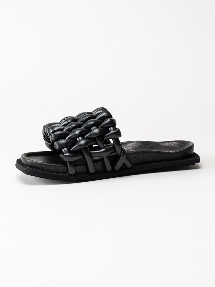 Inuikii - Braided Tube - Svarta slip in sandaler i skinn