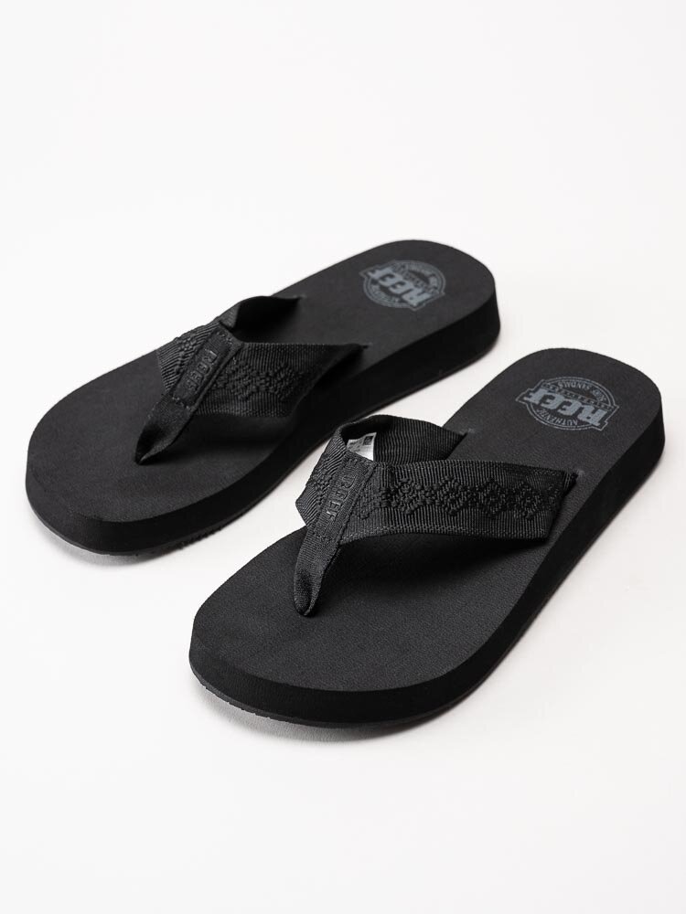 REEF - Sandy - Svarta flip flops i textil