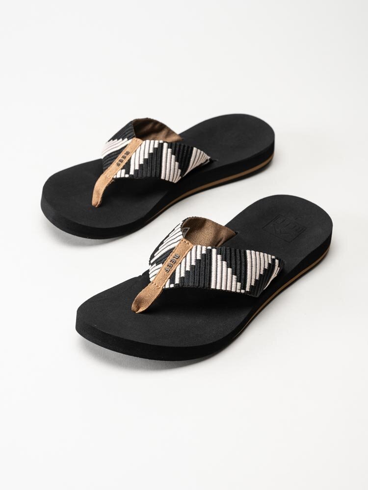 REEF - Spring Woven - Svart vita flip flops i textil