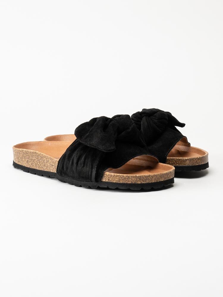 Verbenas - Roxy - Svarta slip in sandaler med rosett