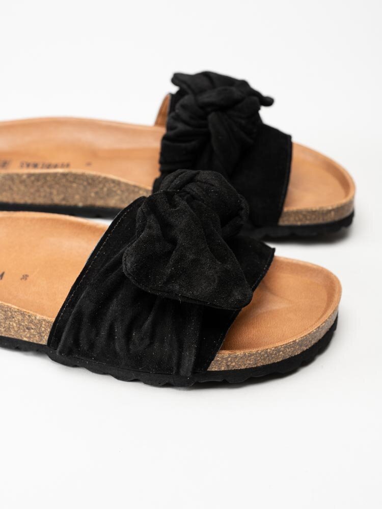 Verbenas - Roxy - Svarta slip in sandaler med rosett