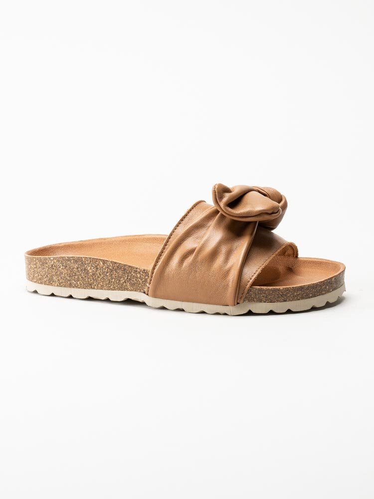 Verbenas - Roxy - Ljusbruna slip in sandaler i skinn