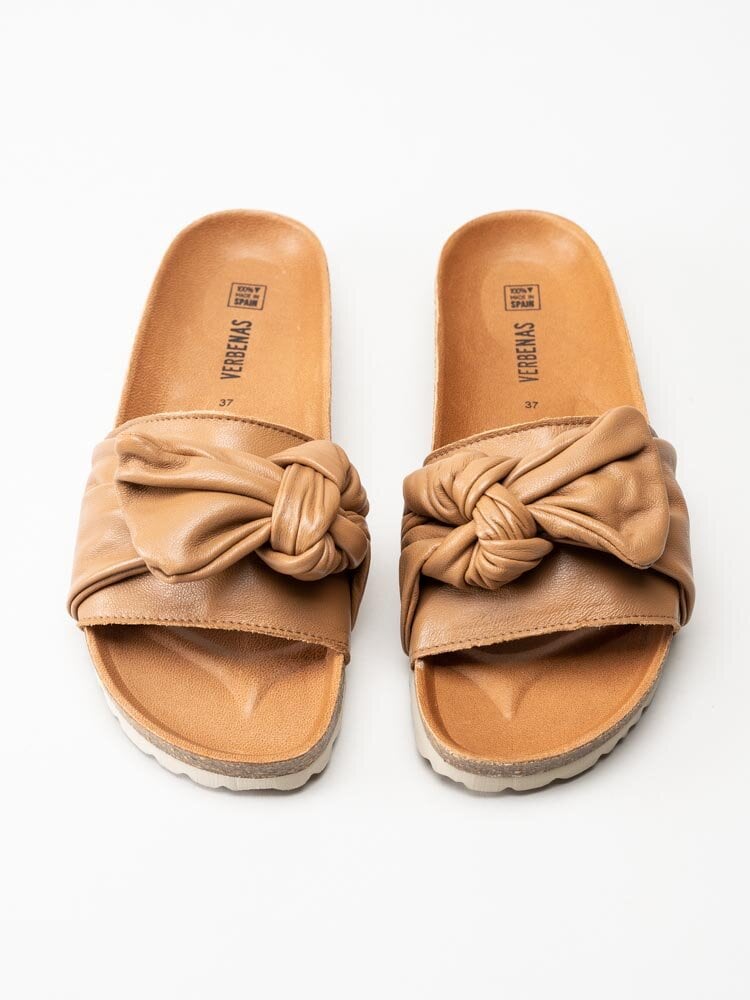 Verbenas - Roxy - Ljusbruna slip in sandaler i skinn