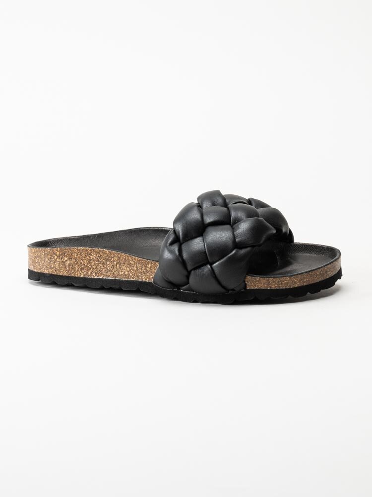 Verbenas - Rai Trenza - Svarta slip in sandaler i flätat skinn