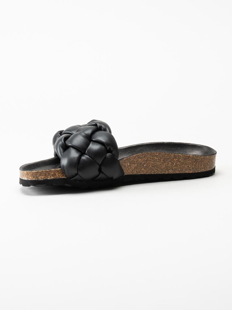 Verbenas - Rai Trenza - Svarta slip in sandaler i flätat skinn