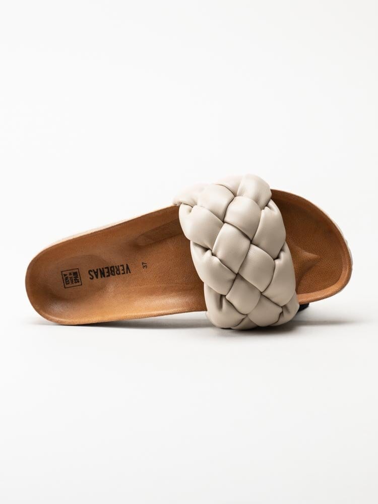 Verbenas - Rai - Beige slip in sandaler i flätat skinn