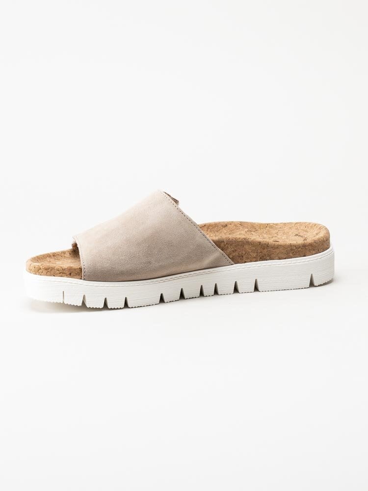 Gabor - Beige slip in sandaler i mocka