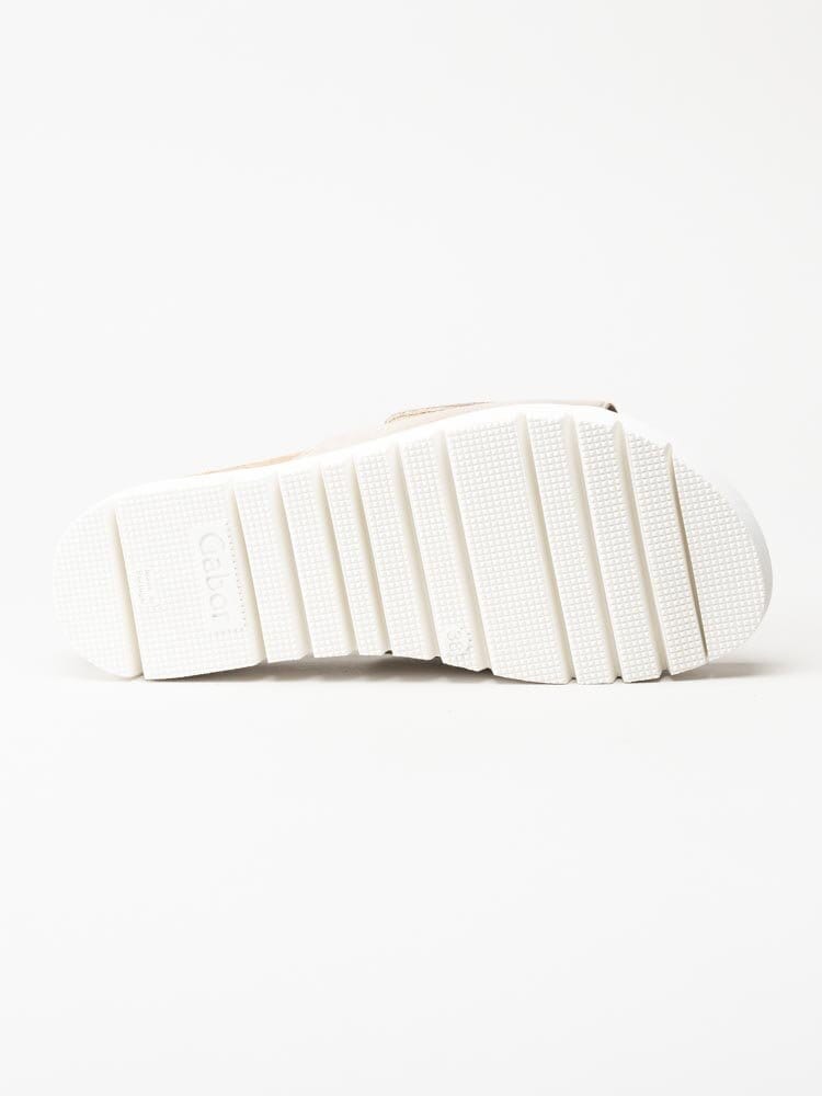 Gabor - Beige slip in sandaler i mocka
