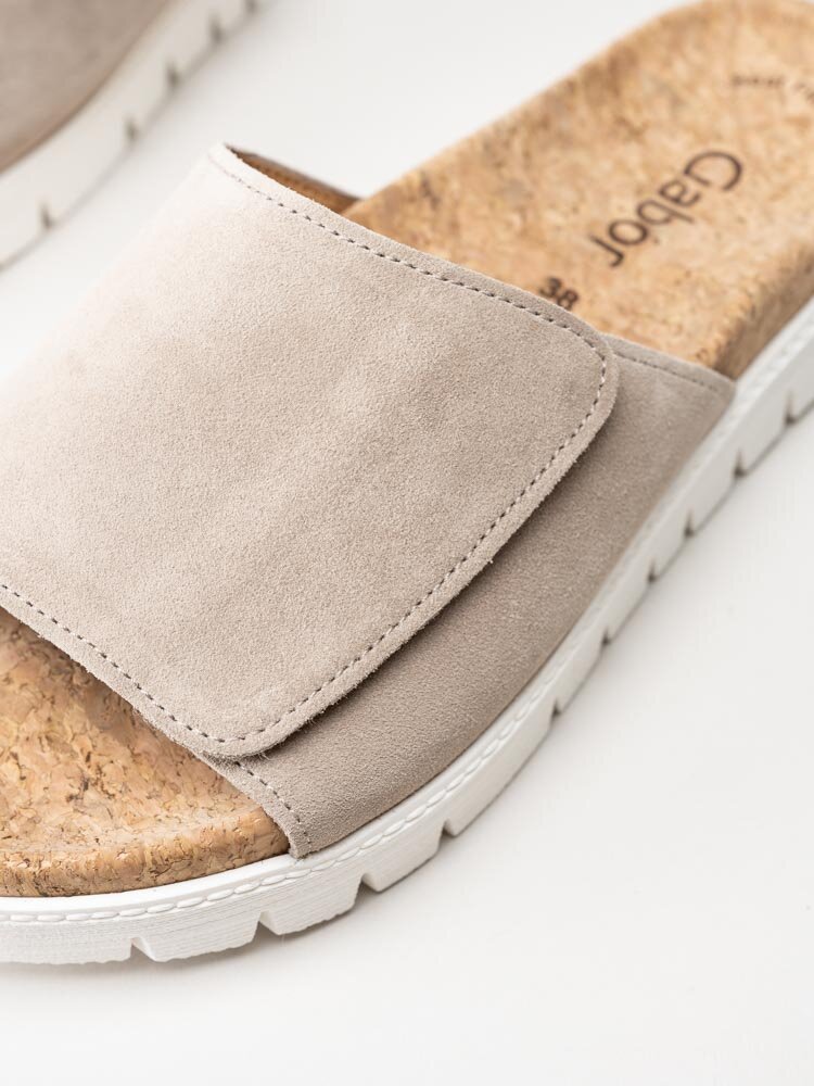 Gabor - Beige slip in sandaler i mocka