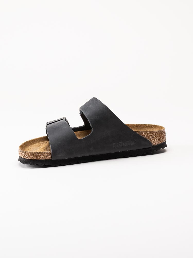 Birkenstock - Arizona Narrow SFB - Svarta slip in sandaler med mjuk sula