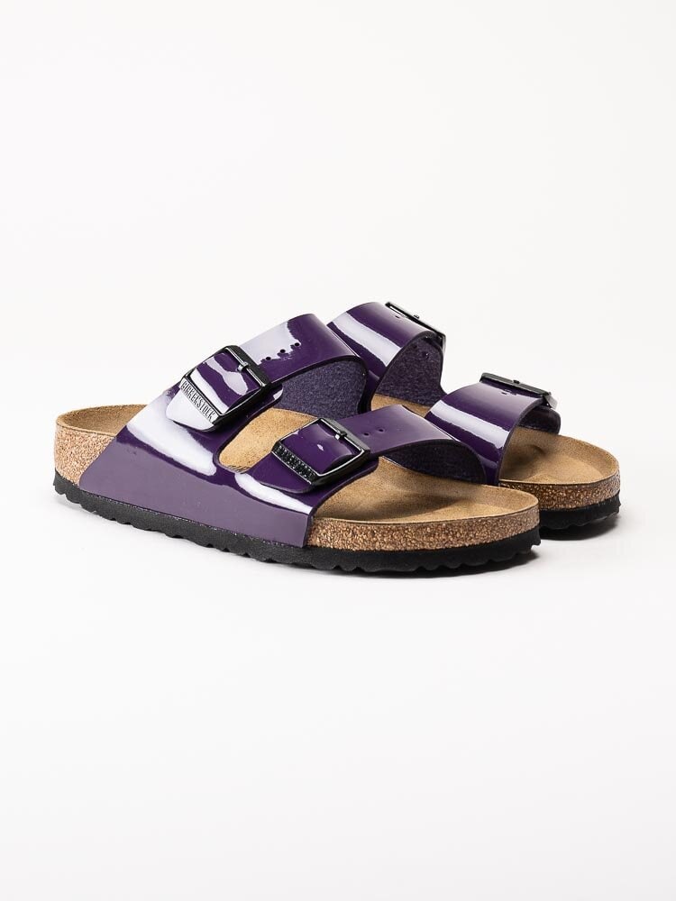 Birkenstock - Arizona Narrow - Lila slip in sandaler i lack