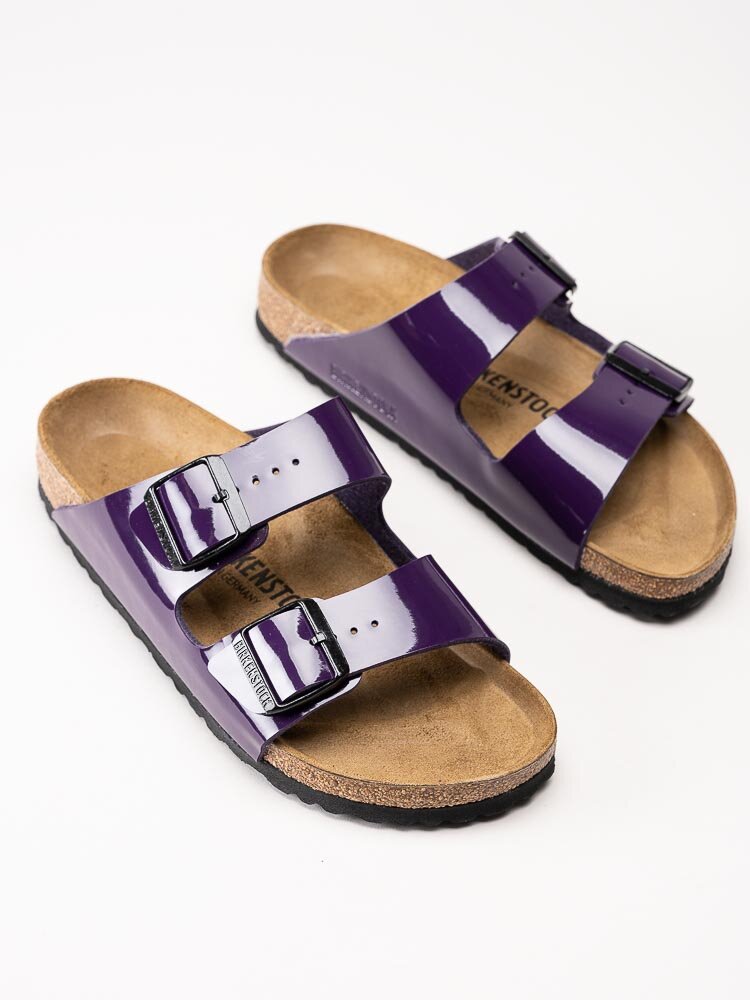 Birkenstock - Arizona Narrow - Lila slip in sandaler i lack