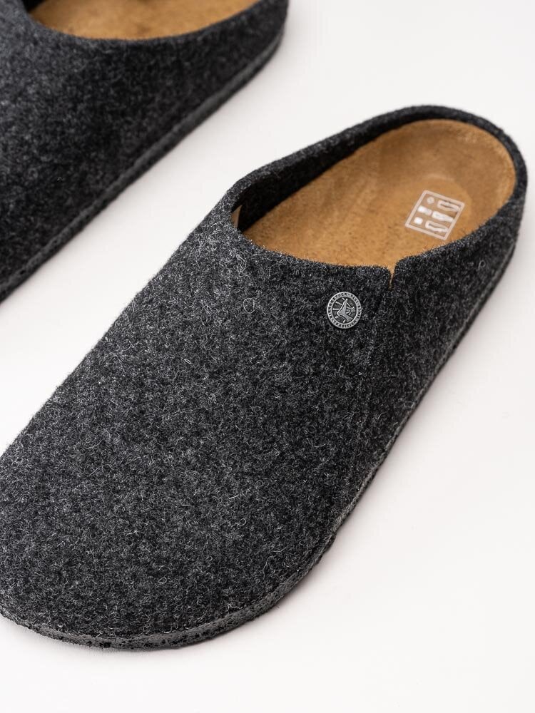 Birkenstock - Zermatt Rivet Regular - Grå slip in ulltofflor