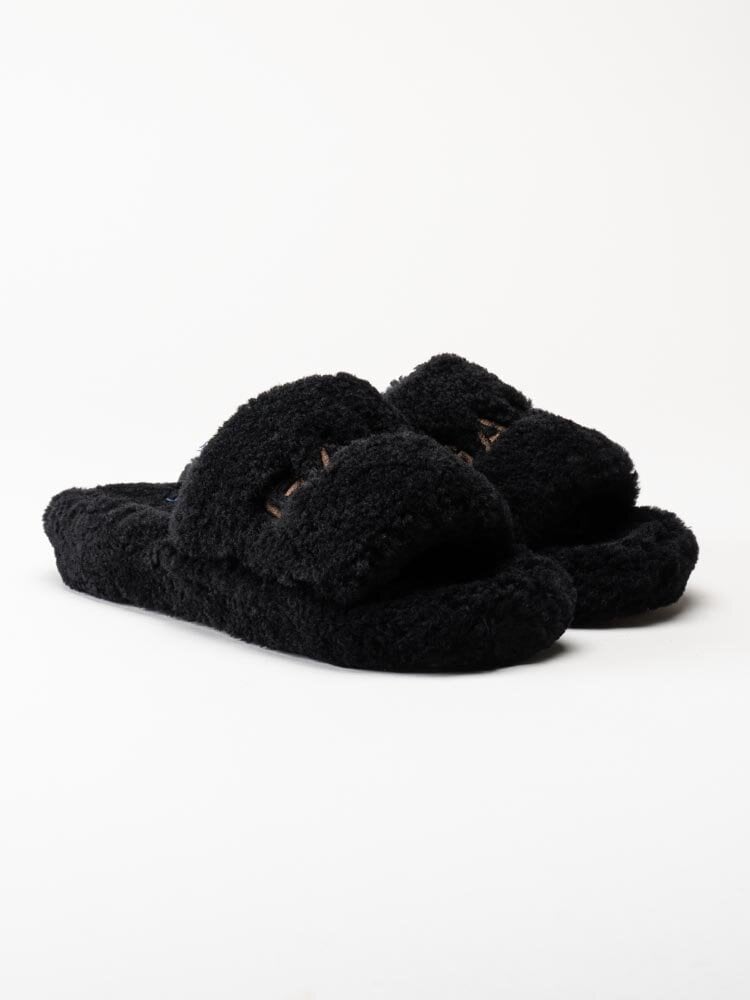 Gant Footwear - Homesy - Svarta slip in tofflor i fårskinn