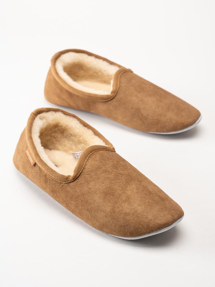 Shepherd - Luna - Ljusbruna slip on fårskinnstofflor