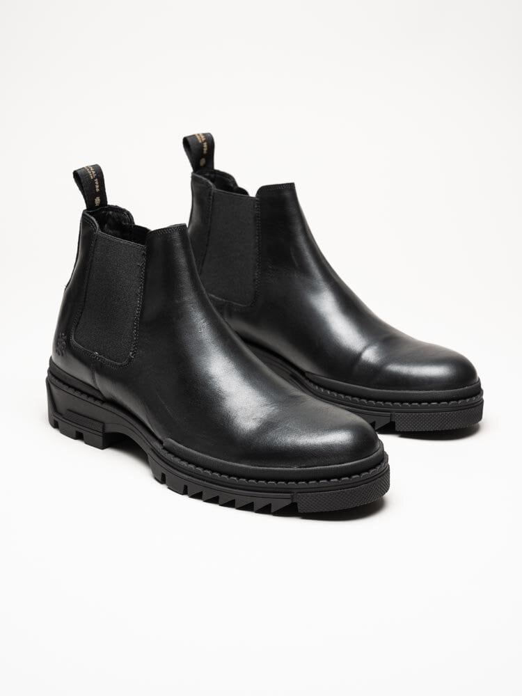 Playboy Footwear - Wulf - Svarta chelsea boots i skinn