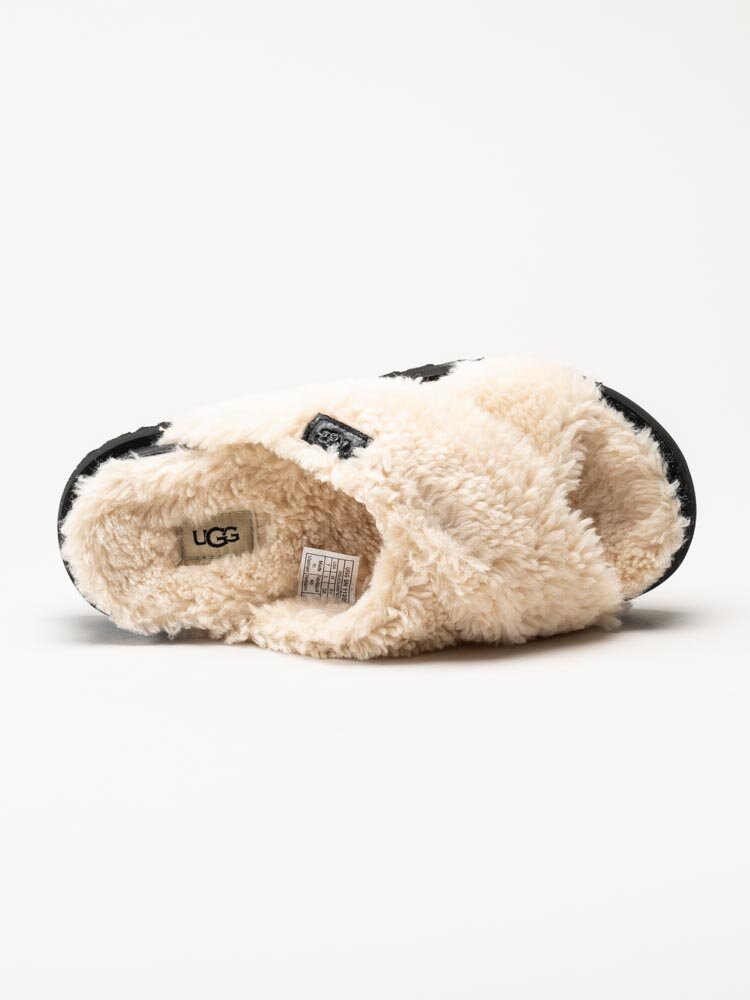 UGG - W Fuzz Sugar Cross Slide - Off white tofflor i ull