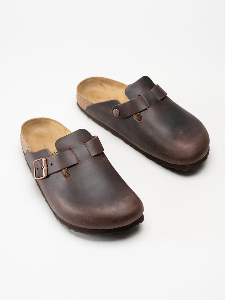 Birkenstock - Boston Narrow - Mörkbruna slip-in sandaler