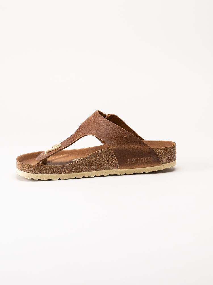 Birkenstock - Gizeh Big Buckle Regular - Bruna flip flop sandaler i oljat skinn