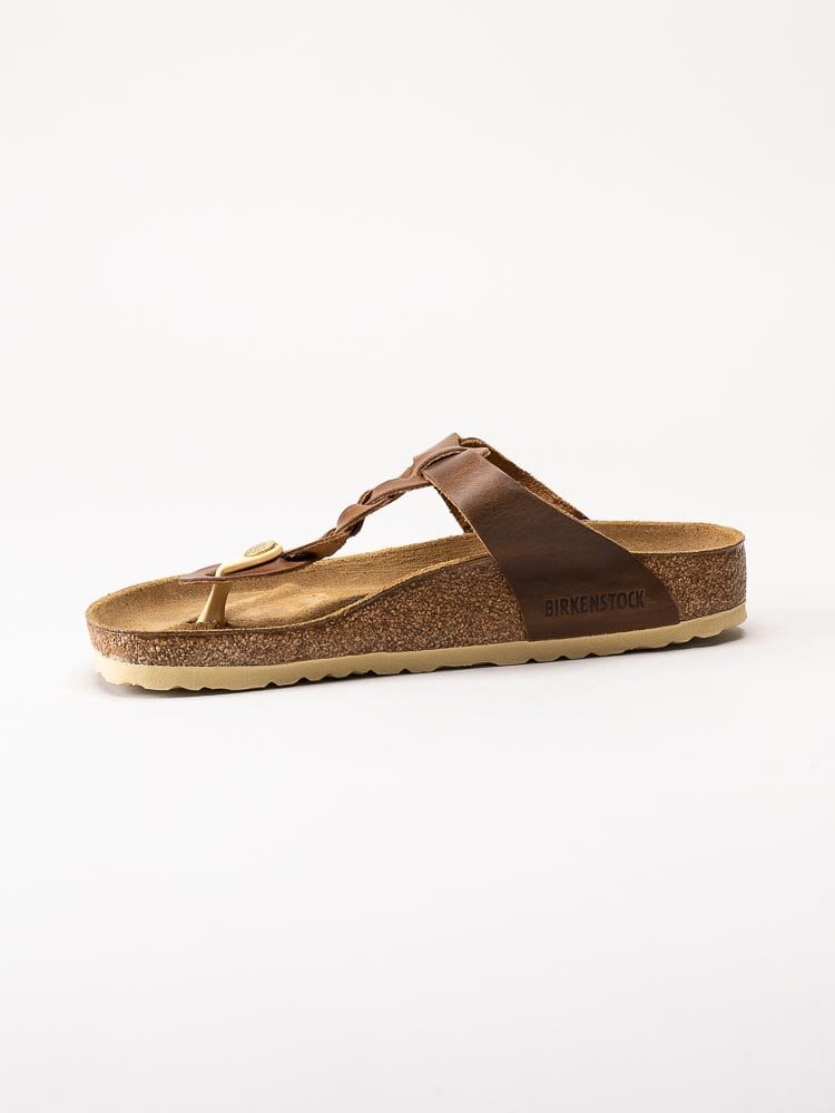 Birkenstock - Gizeh Braided Regular - Bruna flätade flip flop sandaler i oljat skinn