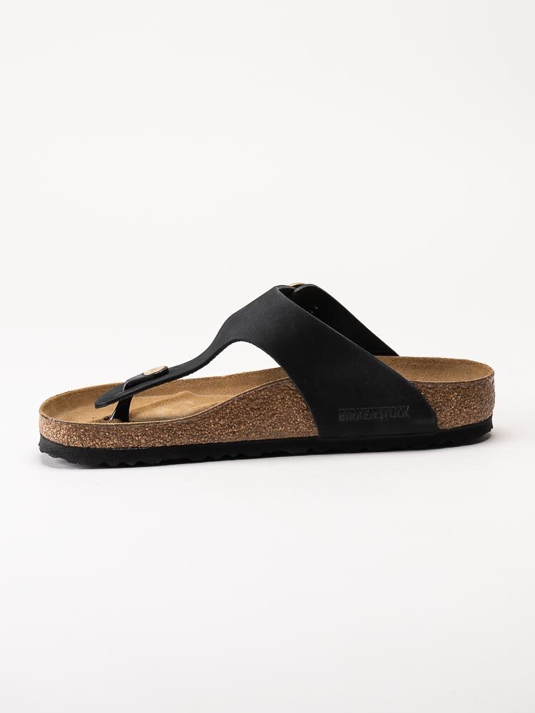 Birkenstock - Gizeh Big Buckle Regular - Svarta flip flop sandaler i nubuck