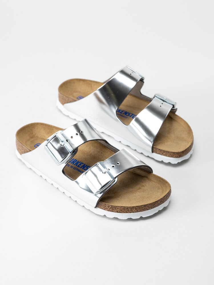 Birkenstock - Arizona Narrow SFB - Silvermetallic slip in sandaler