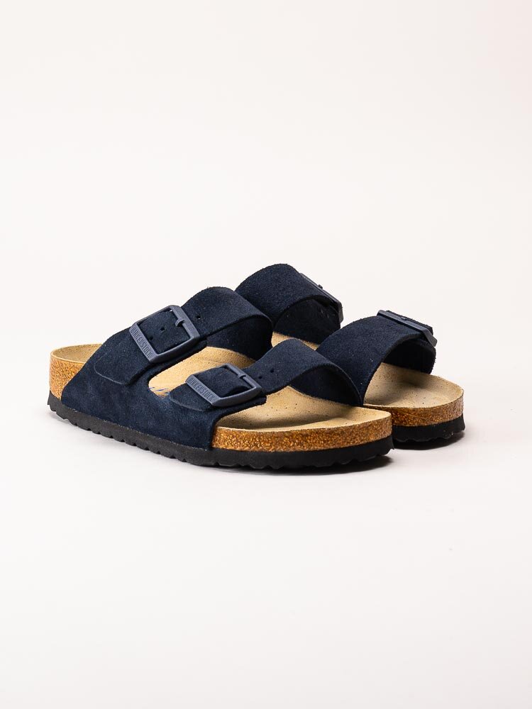 Birkenstock - Arizona Narrow SFB - Mörkblå slip in sandaler med smal läst