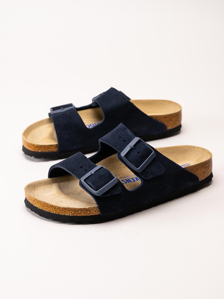 Birkenstock - Arizona Narrow SFB - Mörkblå slip in sandaler med smal läst