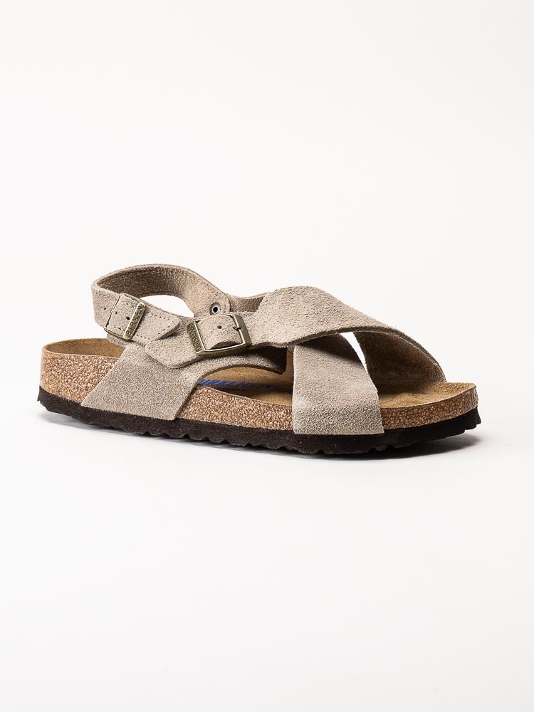 Birkenstock - Tulum Narrow SFB - Beige slip in sandaler mocka