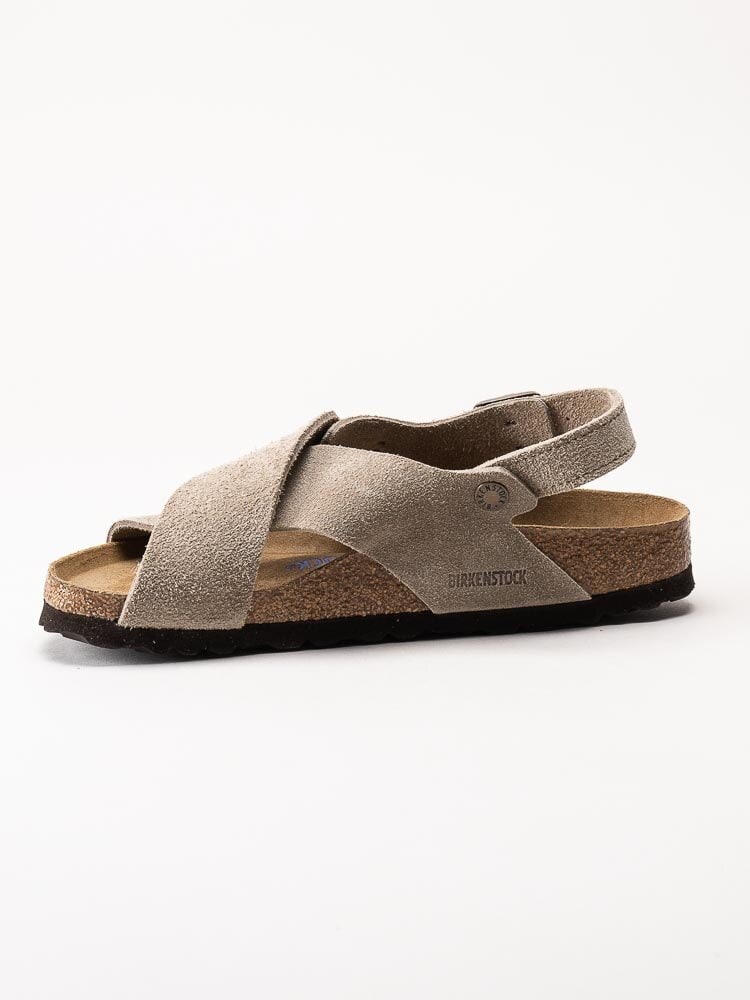 Birkenstock - Tulum Narrow SFB - Beige slip in sandaler mocka