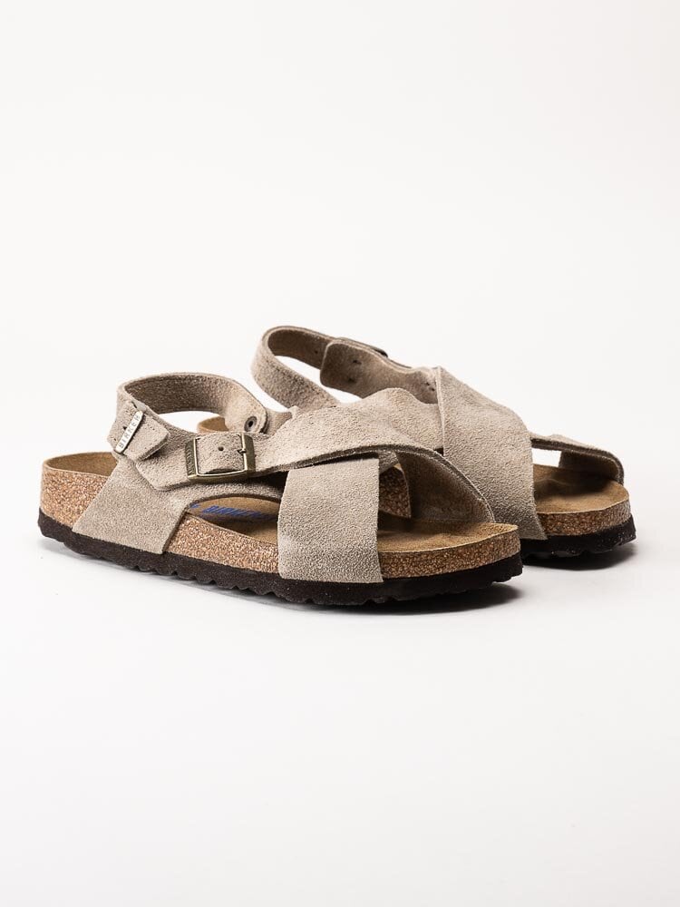 Birkenstock - Tulum Narrow SFB - Beige slip in sandaler mocka