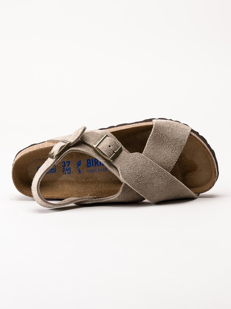 Birkenstock - Tulum Narrow SFB - Beige slip in sandaler mocka