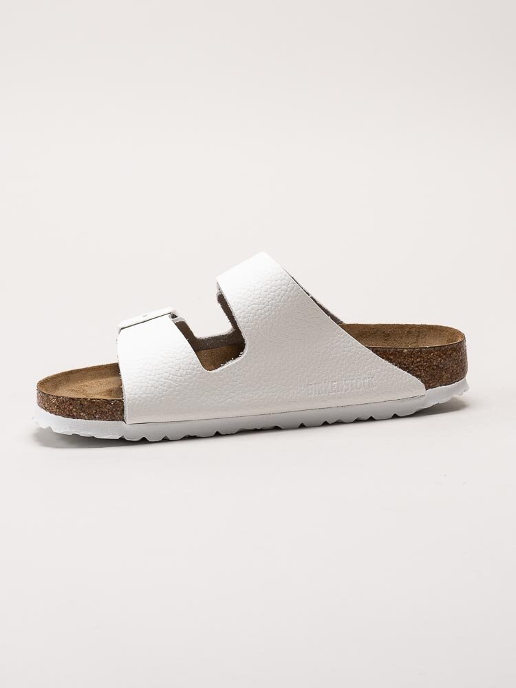 Birkenstock - Arizona Narrow SFB - Vita slip in sandaler i skinn med smal läst