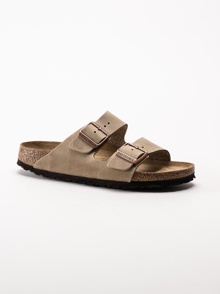 Birkenstock - Arizona Narrow SFB - Bruna slip in sandaler i oljad nubuck