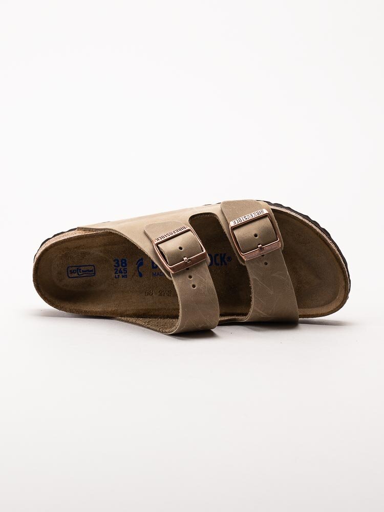 Birkenstock - Arizona Narrow SFB - Bruna slip in sandaler i oljad nubuck