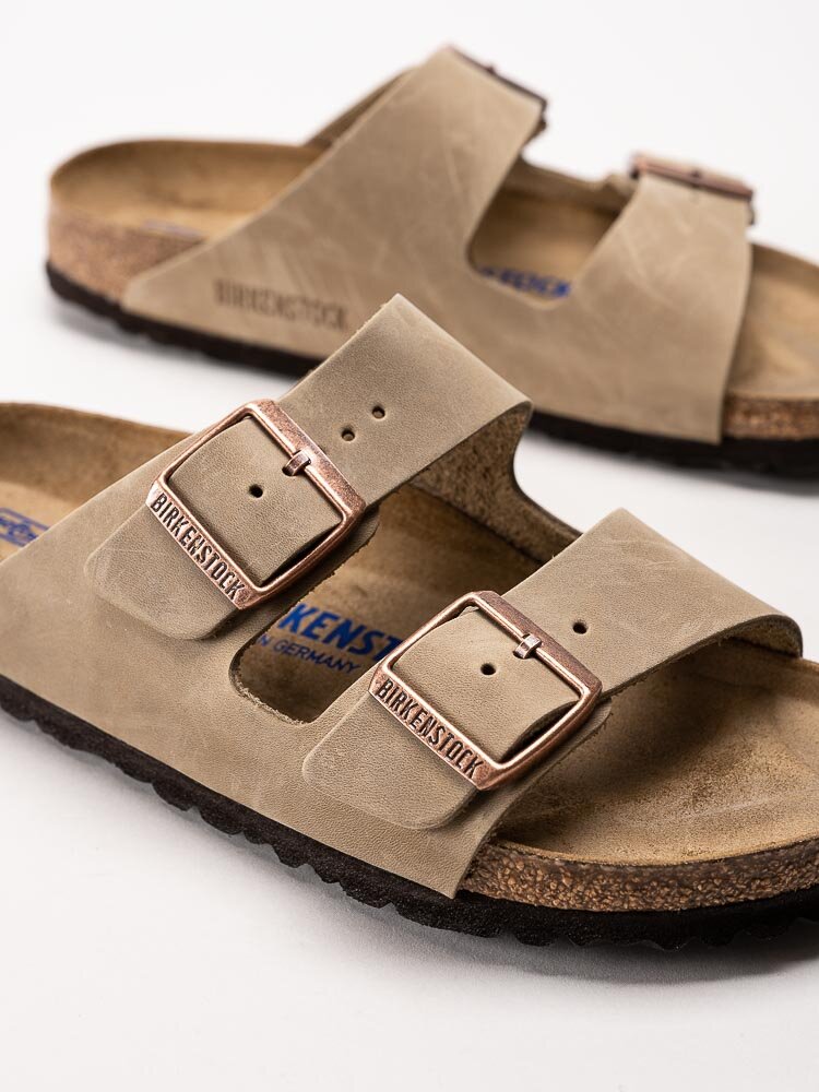 Birkenstock - Arizona Narrow SFB - Bruna slip in sandaler i oljad nubuck