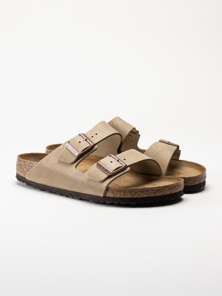 Birkenstock - Arizona Regular SFB - Beige slip in sandaler